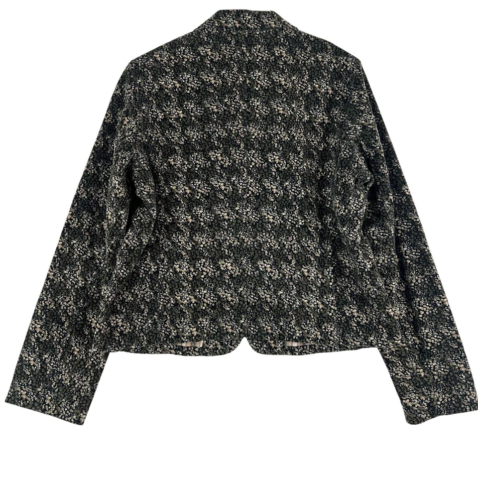 Vintage Y2K GAPSTRETCH Women's Black w/Floral Print Corduroy Sz 14 Foto 2 de 4