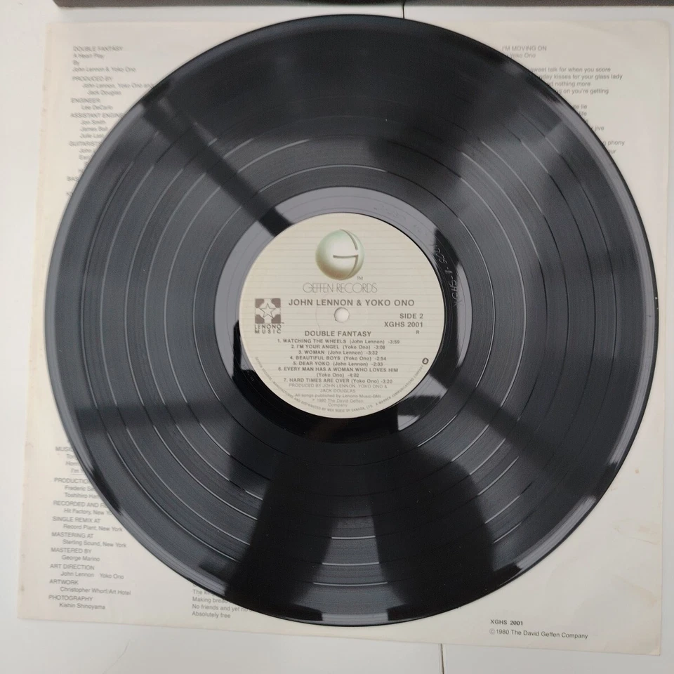John Lennon Yoko Ono Double Fantasy 12" Vinyl Canadian Press Geffen XGHS 2001 EX - Изображение 4 из 4