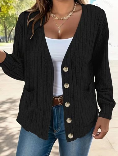 Ladies Buttons up Casual Cardigans Tops Shirts Coat Long Sleeve Jumper Size 8-26 - Bild 8 von 26