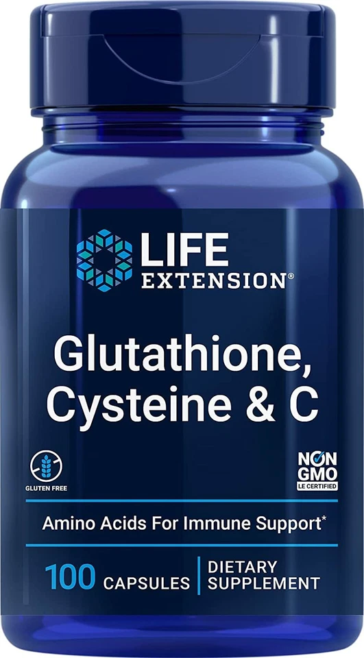 Life Extension Glutatión, Cisteína y C Antioxidantes, Apoyo a la Salud Hepática 100Ca Foto 2 de 4