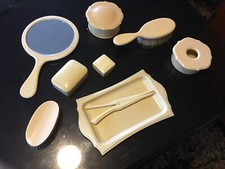 Vintage Bakelite Ivory Pyralin Celluloid Art Deco Vanity Mirror Brush  Misc.