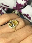 Lab-Created 5.60 Ct Pear Cut Canary Diamond Engagement Ring 14K Yellow Gold FN