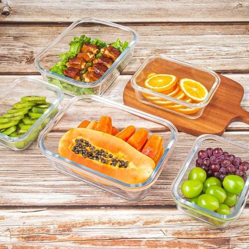 10 Pack Glass Meal Prep Containers Set, Food Storage Containers with Airtight Li - Picture 6 of 15