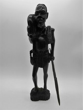 3) ART AFRICAIN : SCULPTURE / STATUE HOMME GUERRIER EN BOIS EBENE MALI SENEGAL ?