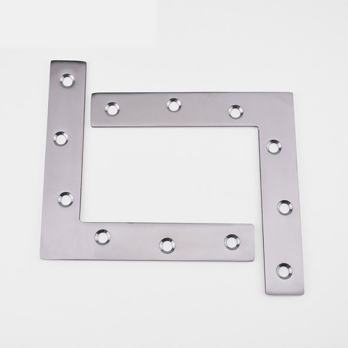 4/8 PCS STEEL FLAT RIGHT ANGLE BRACKET L Shape Corner Repair Brace Plate - Picture 15 of 20