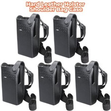 5PC Leather Protective Sleeve Bag Hard Holster Case For Motorola GP328D Radio