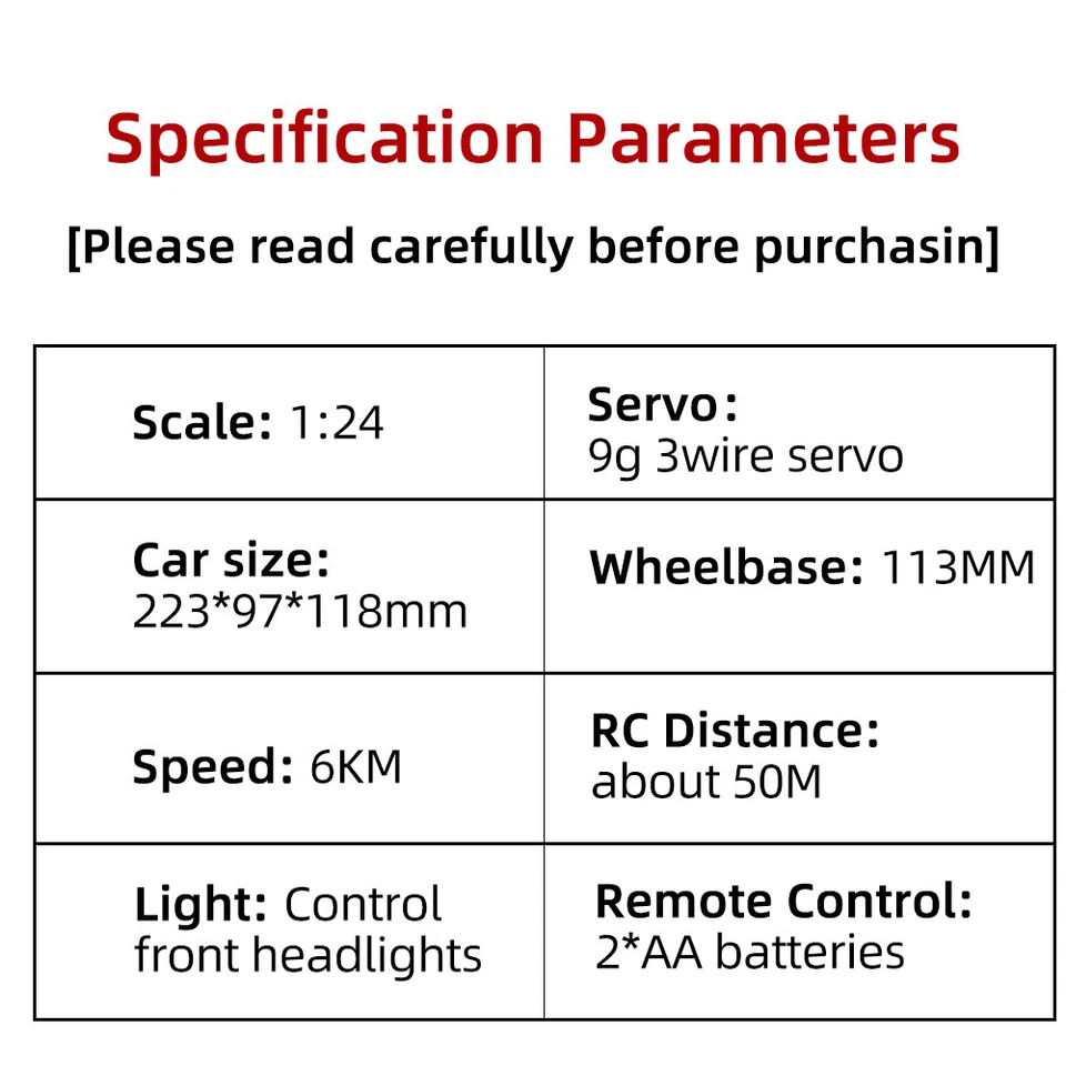 9IMOD 1:24 RC Delica Car Minibus 2WD/4WD 6km/h 2,4G mit steuerbarem Scheinwerfer - Bild 4 von 4