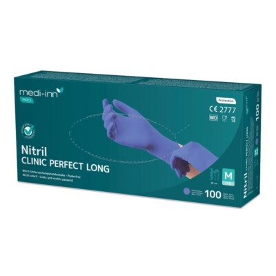 Medi-Inn Clinic Perfect Blue Long Nitril-Einmalhandschuhe puderfrei extralang