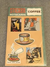 NEW Laughing Elephant Coffee Peel-Off Sticker Blank Note Card & Envelope