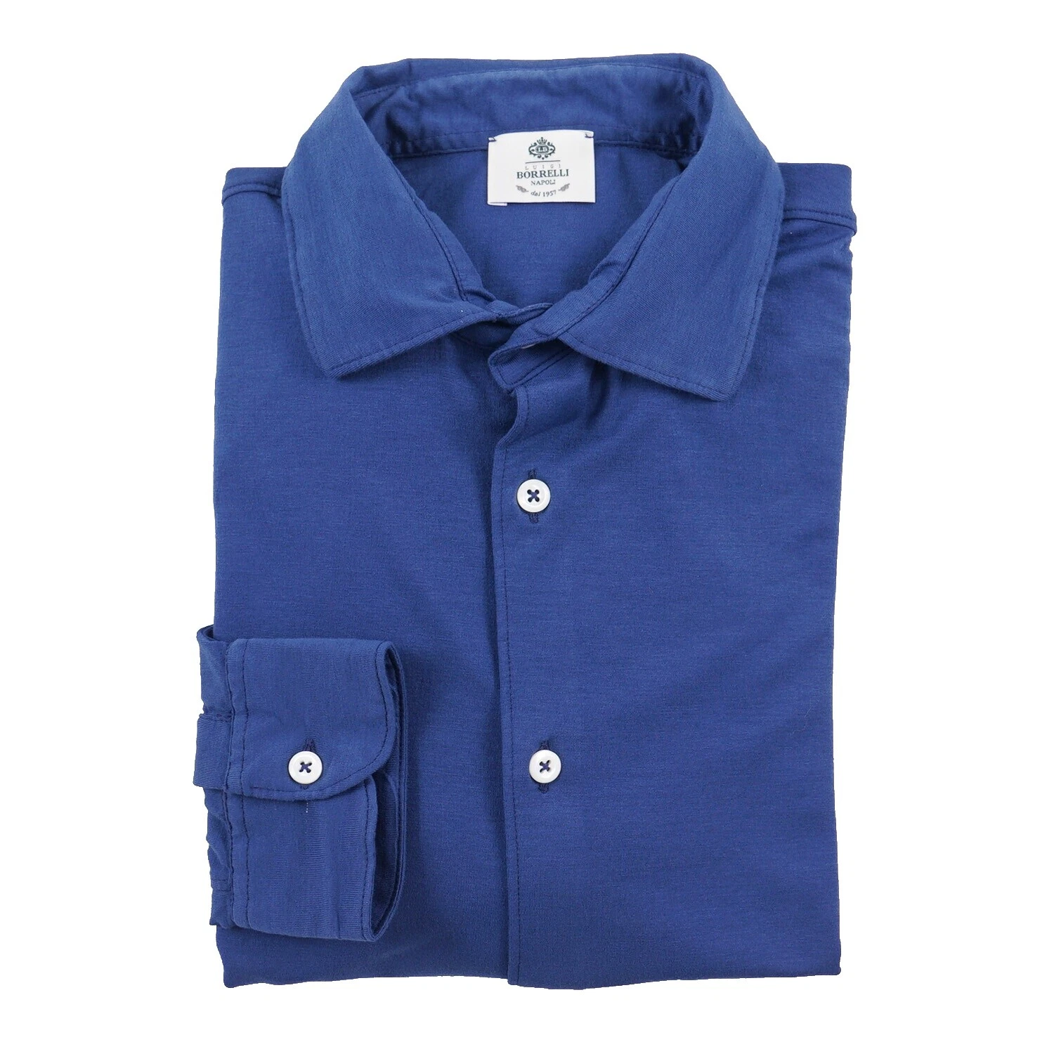 Botón Casual sólido Luigi Borrelli-Down Shirts for Men