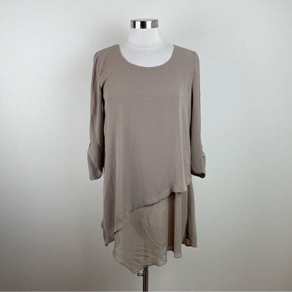 Soft Surroundings Solid Tan Brown Long Sleeve Tun… - image 1