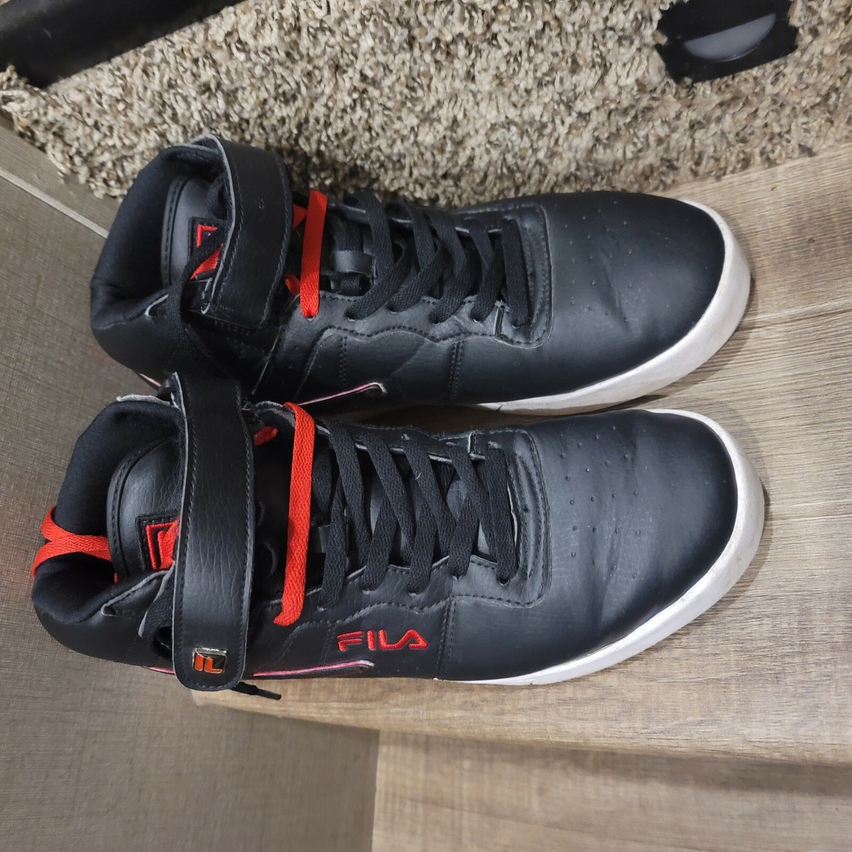 Fila Men\'s A-High Sneakers EUR 44.5 1CM00540-014 - Black/White/Red Sz 11 Fila Men main image 3