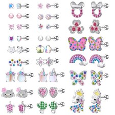 24 Pairs Surgical Steel Flat Back Earrings Set -Secure and Comfortable Screwb...