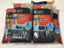 NEW Hanes Men's 6Pack Tagless Briefs Underwear Waistband MED, fits Like Small