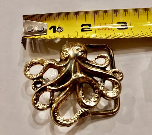 Tolle Messing Oktopus Gürtelschnalle von Silberschmied Richard Kaish. - Bild 2 von 2