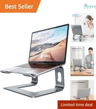 Aluminum Laptop Stand Ventilated Tabletop Riser for 10-16 Inch Laptops