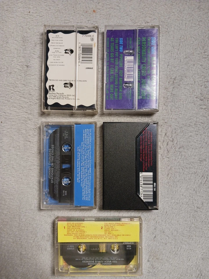 5x JOHNNY THUNDERS /HEARTBREAKERS Cassette Tapes MC Punkrock Raritäten Sammlung - Bild 2 von 4