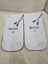 2 Berluti Paris Grey Shoe Dustbags with Drawstrings 16 inch