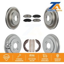 Coated Disc Brake Rotors Semi-Metallic Pad Drum Front Rear Kit For Honda Insight
