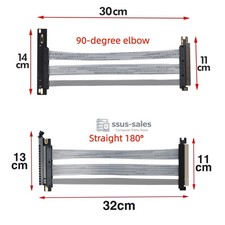 PCIe 4.0 X16 90/180 Degree Straight GPU Riser Cable Graphics Card Extension Cord