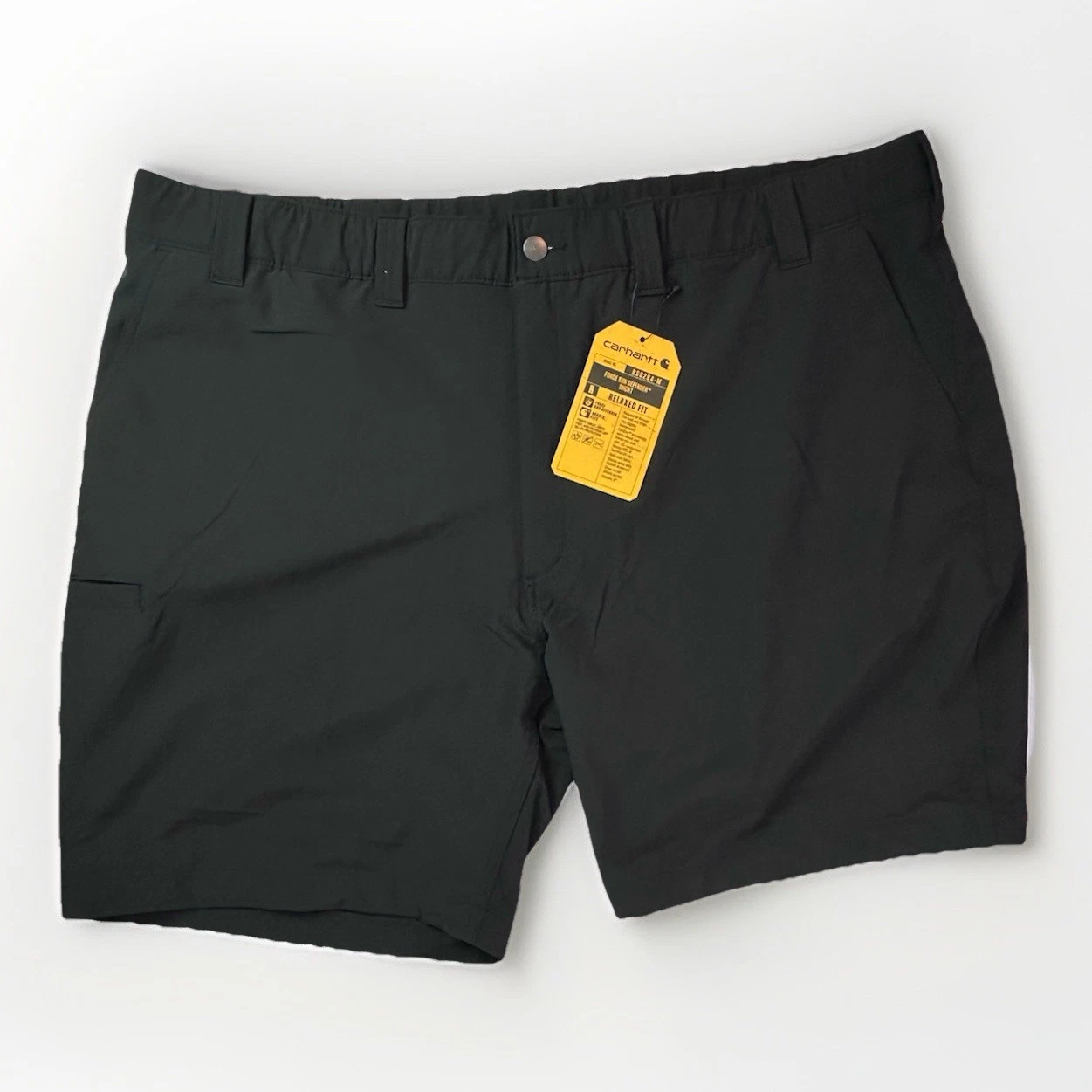 Carhartt Men’s Shorts 2xL Black Sun Defense Rugged Flex NWT 8”