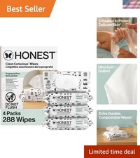 Gentle Baby Wipes, 288 Count - Plant-Based, Dermatologist-Approved Compostable