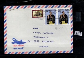 BURKINA FASO 1998 COVER MUSIC INSTURMENTS WILD ANIMALS CROCODILES