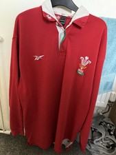 Vintage Rugby Shirt XXL Wales CYMRU 1999 Home Union Reebok Long Sleeve 46/48