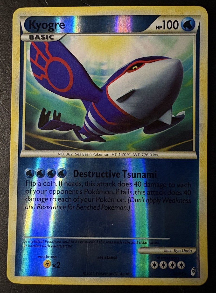 Pokemon Kyogre 12/95 Reverse Holo Call of Legends - 2011 Trading Card NM/LP