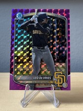 2025 Bowman Chrome Leo De Vries #BCP-204 Fuchsia Geometric Refractor /299