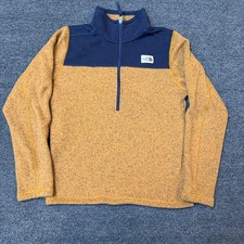 The North Face Sweater Men's small Brown Gordon Lyons 1/4 Zip Knit Fleece