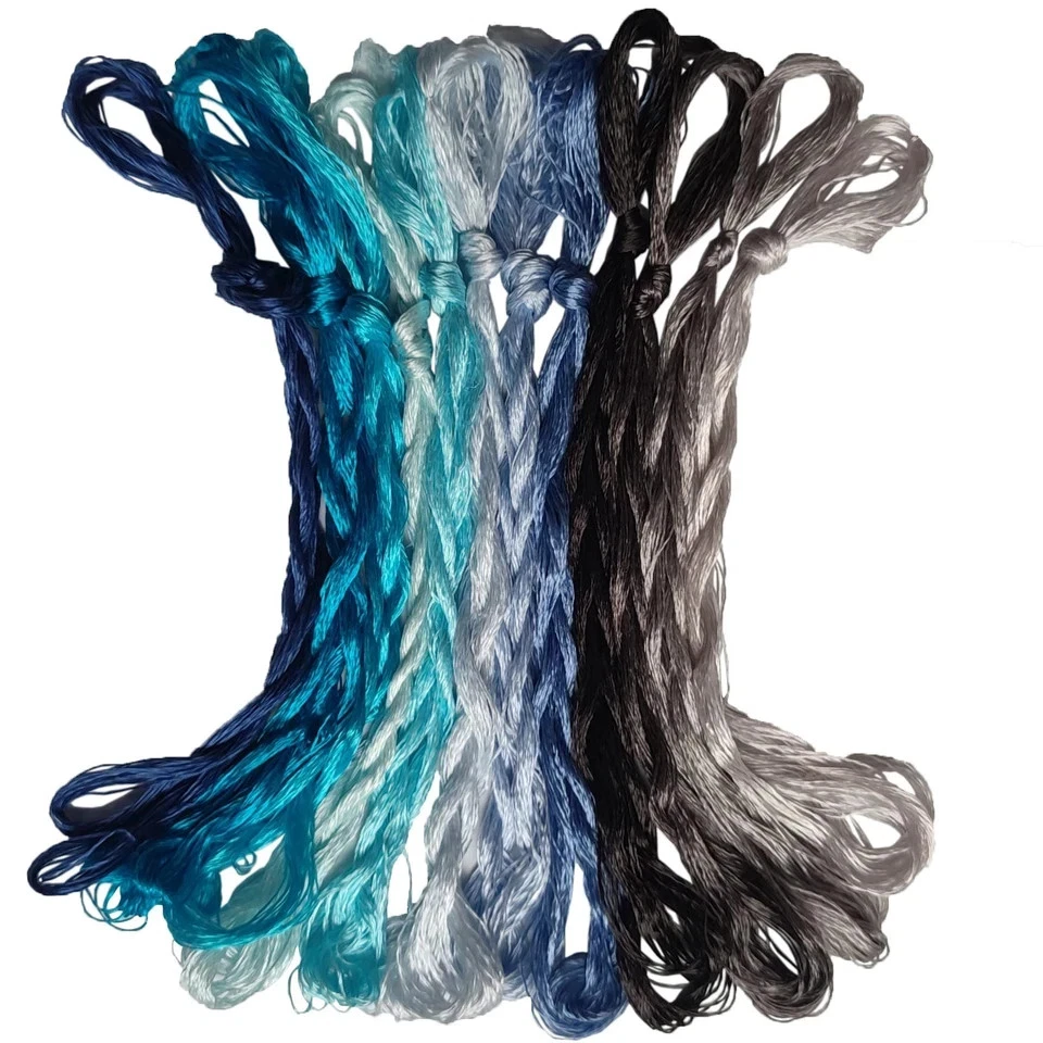 12 madejas hilo de bordar hilo de seda morera hilo de punto de cruz hilos ch... Foto 3 de 4