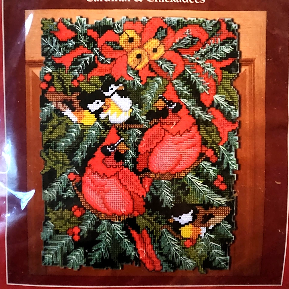 Holiday  "Greeters" Plastic Canvas Cardinal & Chickadees SGP-1429 10"x13" In - Image 2 of 4