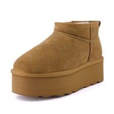 CUSHIONAIRE Hippy Women  s Platform Ankle Boots   Genuine Suede, Faux Fur Lining