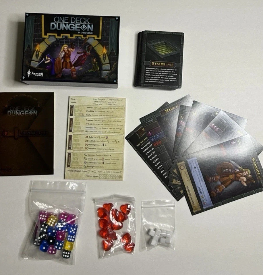 One Deck Dungeon Game Chris Cieslik Asmadi Games Cards Dice COMPLETE 2019 EUC - Image 3 of 4