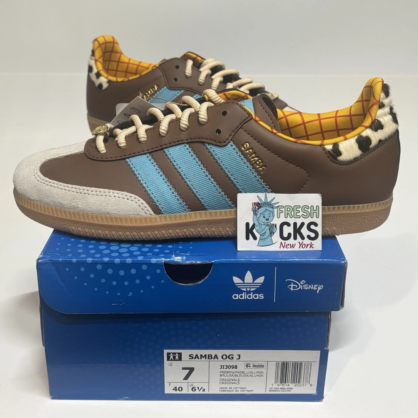 Adidas Samba Toy Story Woody bambini taglia 7 anni giovani (UK6.5 EU40) Disney Pixar JI3098