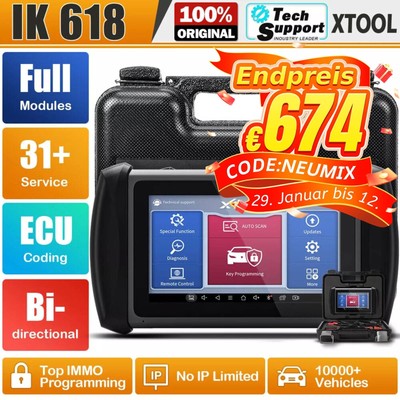XTOOL IK618 Profi OBD2 Diagnosegerät IMMO Key Programming Alle System ECU Coding