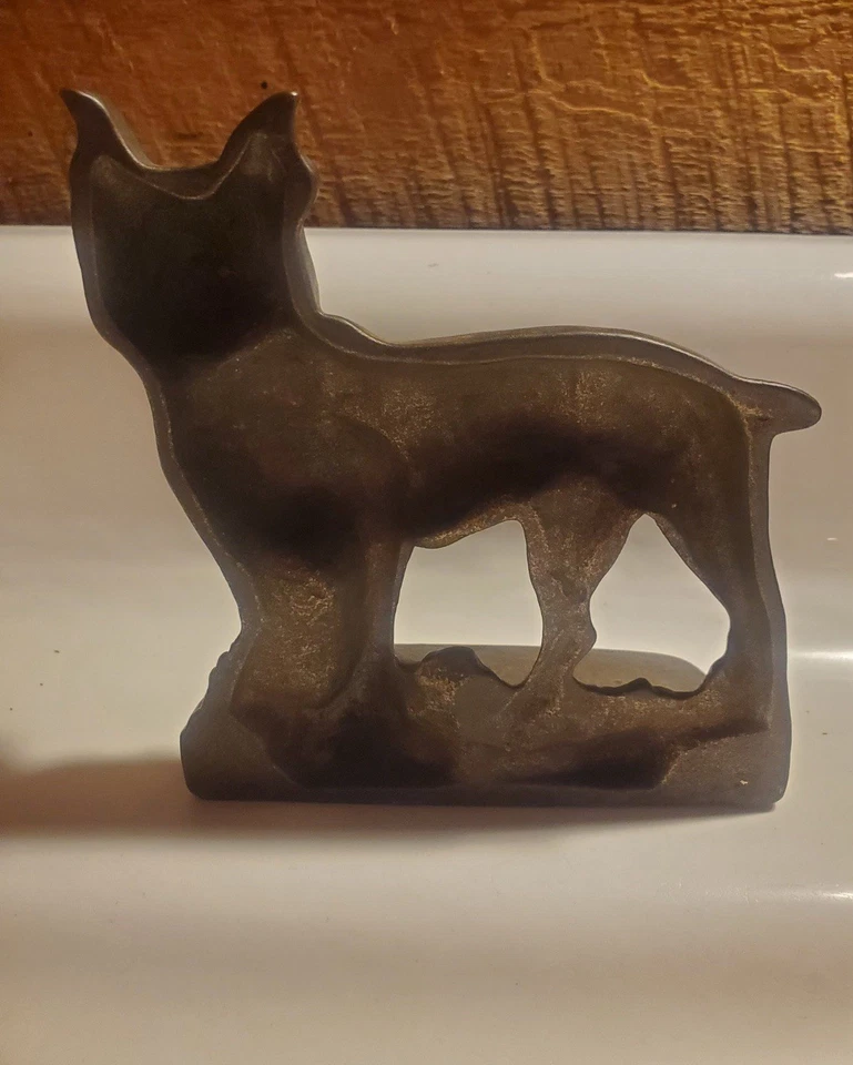 Antique Cast Iron Boxer Dog Doorstop Statue bookend Paperweight - Image 3 of 4