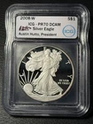 2008 W American Silver Eagle ICG PR70DCAM Austin Hutto Signature Label