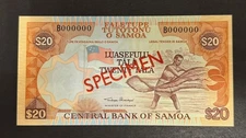 Samoa 20 Tala 1985 Specimen UNC & 196