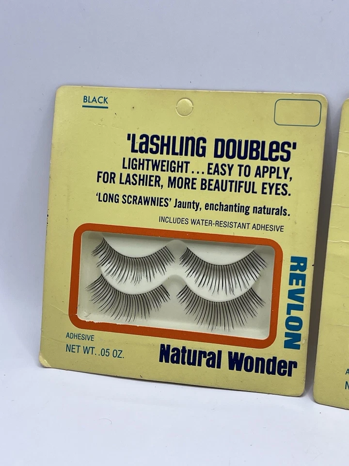 VTG Revlon Natural Wonder LASHLING DOUBLES Black False Eyelashes Movie Prop NOS - Image 3 of 4