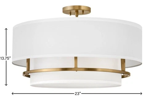 Hinkley Graham 23" Wide Lacquered Brass 4 Light Ceiling Light - Picture 6 of 8