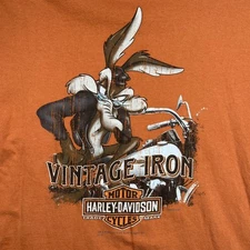 Harley Davidson Shirt Mens 3XL Las Vegas Looney Tunes Vintage Iron 2012