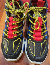 Champion Bromad Slice Black Red Blue Yellow S 4.5 Grade School Tennis Shoes FUN