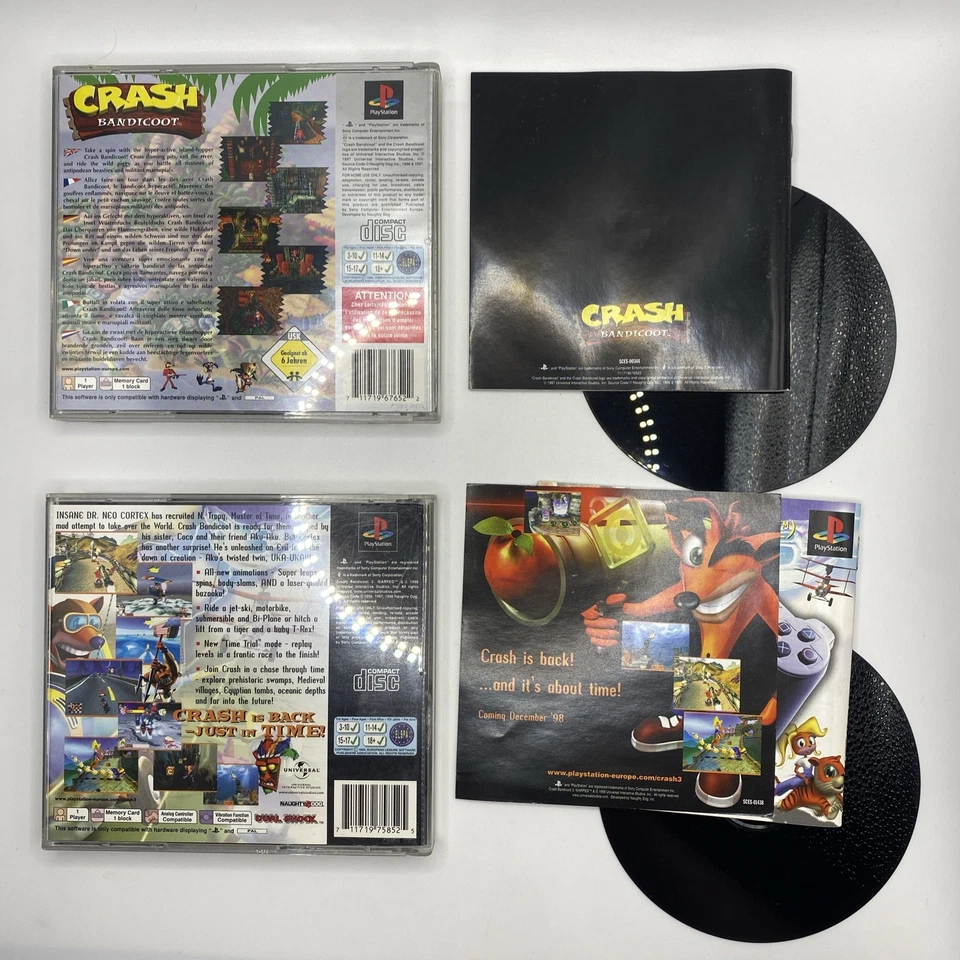 Crash Bandicoot Plat + 3 Warped Black Label | Ps1 Pal | Complete Game + Manual - Image 2 of 4
