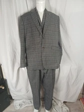 House Of Cavani 3 Piece Suit Grey 50 Jacket 40 Trousers UK Mens Slim Fit 