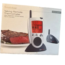 Brookstone Grill Alert Talking Remote Meat Thermometer Steel Probe