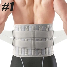 Adjustable Lower Back Brace with Removable Lumbar Support for Pain Relief