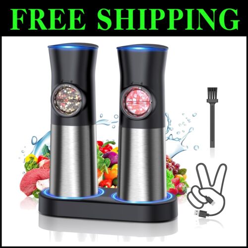 Adjustable Automatic Pepper Grinders with Large Capacity & Innovative LED Light