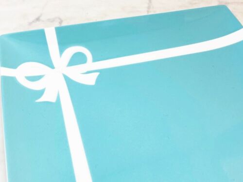 TIFFANY & Co Square Plate Ribbon Blue Box White With Tableware 9.4in/24cm - Picture 6 of 8